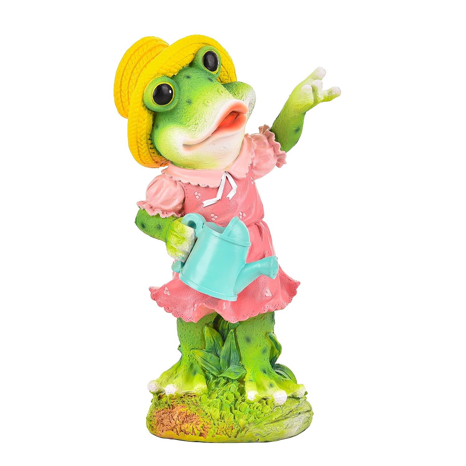 Sungmor Frog Garden Statue Outdoor Decor, Resin Hard-Working Frog Holding Watering Can Figurine, Funny Frog Couple Statues for Yard Porch Lawn Decoration, Home Office Frog Ornaments