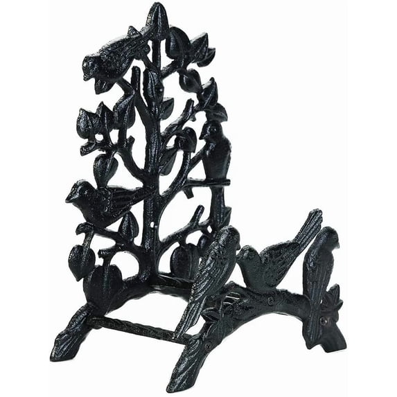 Sungmor Cast Iron Garden Hose Holder, Retro Black Birds Water Pipe Reel Rack Bulter Storage, 1 Count
