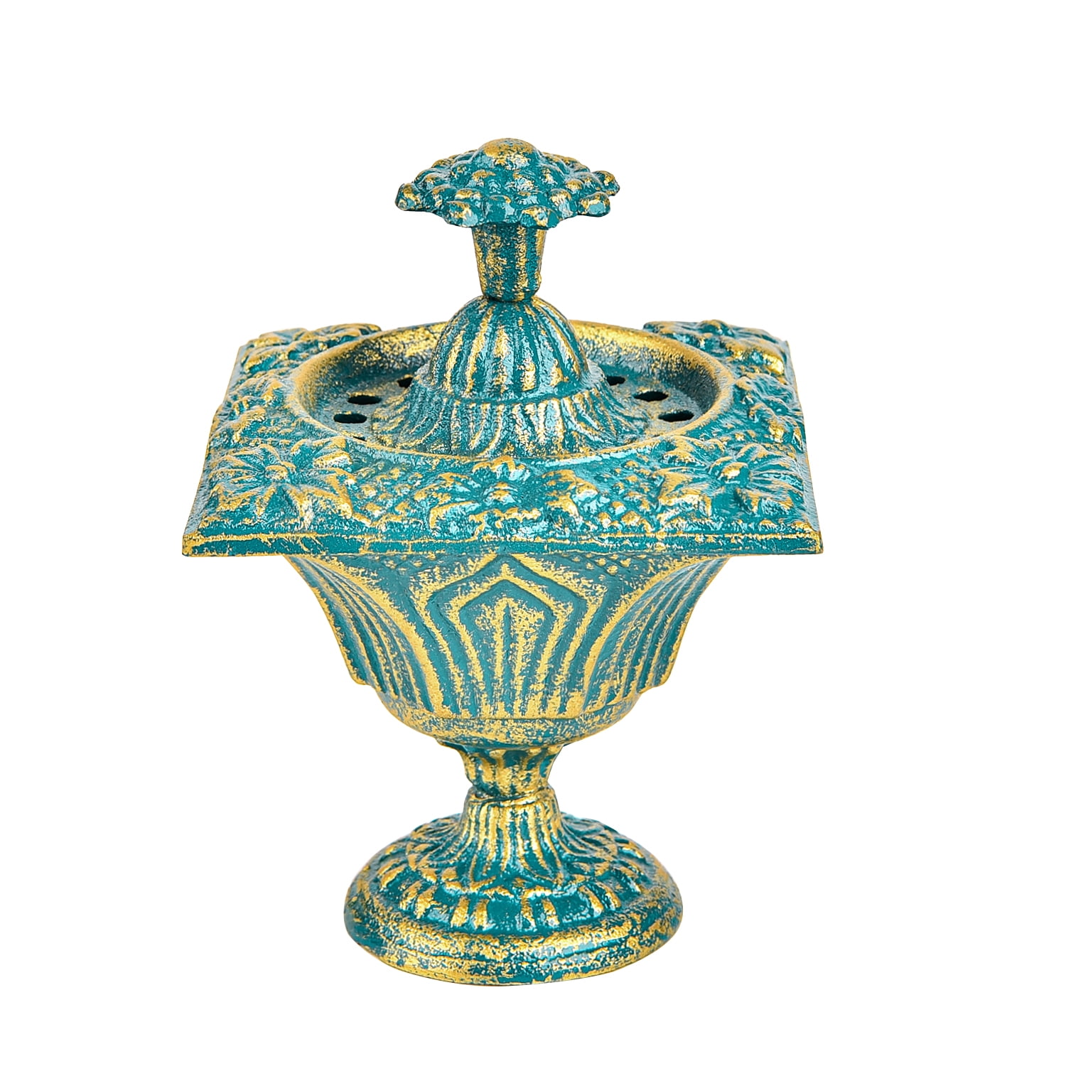 Sungmor Multi-Purpose Cast Iron Incense Holder, Incense Stick Burner Ash Catcher, Decorative Vintage Heavy-Duty Holder for Burning Incense Stick & Cone, Bakhoor, Sage Cones, Beautiful Incense Burner
