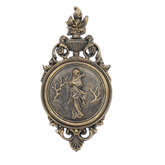 Sungmor Ornate Cast Iron Wall Art Plaque, Classical Woman Relief in French Country Style, Decorative Wall Sculpture - Vintage Hanging Decor for Home, Garden, or Patio, Rustic Gold Finish