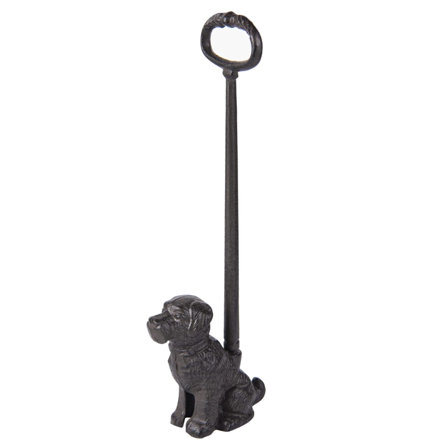 Sungmor Portable Door Stopper Wedge, 19.4" Tall Lovely Dog Door Holder, Cast Iron Heavy Duty Animal Statue Door Stops with Handle, Antique Style Decorative Ornaments for Home or Yard