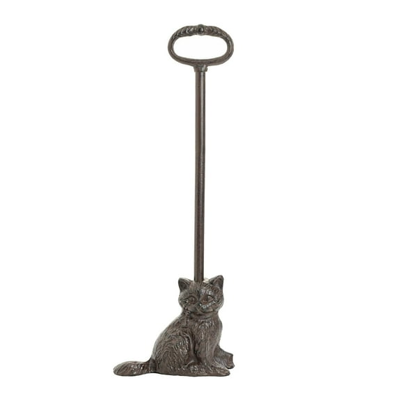 Sungmor Portable Door Stopper Wedge, 21.6" Tall Lovely Cat Door Holder, Cast Iron Heavy Duty Animal Statue Door Stops with Handle, Antique Style Decorative Ornaments for Home or Yard