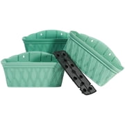 Sungmor 3 Pack Wall Hanging Planters, 16.5 Inch Railing Fence Hanging Flower Pots, Thickened Plastic Water Storage Plant Pot, Indoor Outdoor Garden Balcony Decor, Light Green Large Plant Basket