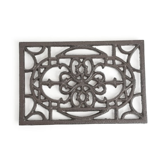 Sungmor Rectangle Cast Iron Trivets, Metal Trivet for Hot Pots and Pans, Heavy Duty Rustic Wood Stove Tea Pot Trivet, Decorative Hot Pot Holder for Kitchen Counter and Dining Table
