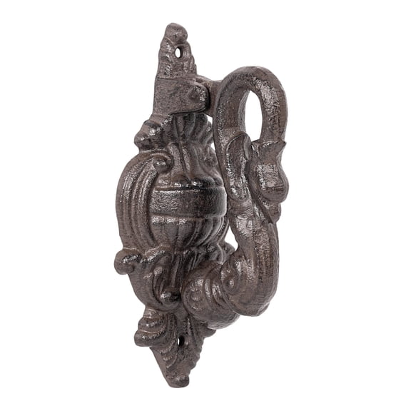 Sungmor Vintage Cast Iron Door Knocker,8.4" Tall Heavy Duty Pull Handle,Rustic Dragon Design for Farmhouse Entrance Door Decor,Antique Brown Finish
