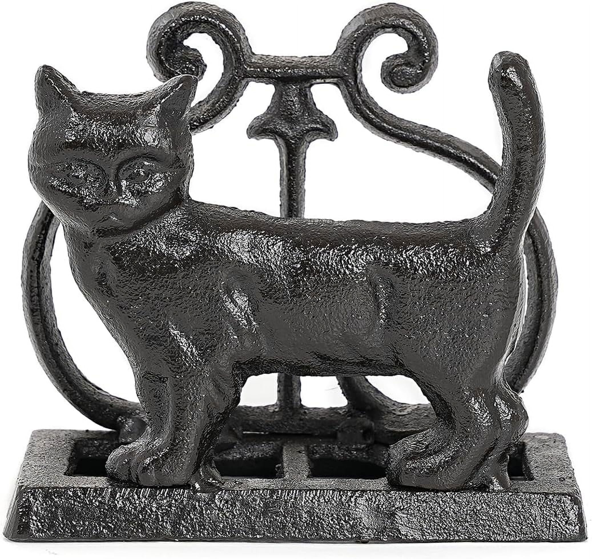 Vintage Cast Iron Napkin Holder - Rustic Farmhouse Table Decor With Spoon & Fork Design