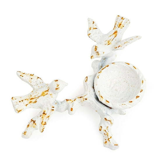 Sungmor Vintage Cast Iron Tealight Candle Holder, Lovely & Beautiful Birds Nest Design, Unique Tabletop Shelf Home Decor Pieces, Small Birds Statue Candle Holders Coffee Table Centerpieces Decor
