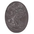 thumbnail image 1 of Sungmor Vintage Cast Iron Wall Art Decor, Oval-shaped Ornate Classical Woman Relief Plaque, Decorative Wall Ornament Antique Sculpture for Home or Garden, Rustic Black Finish, 1 of 8