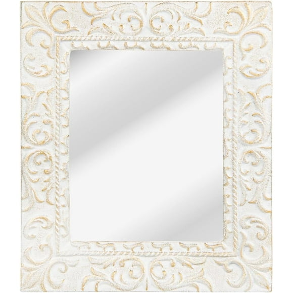 Sungmor Vintage Decorative Wall Mirror, Cast Iron Victorian Style Wall Mounted Makeup Mirror, Heavy Duty Ornate Accent Home Decor Dresser Mirror, Bedroom Living Room Wall Decor Hanging Mirror