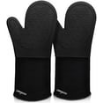 thumbnail image 1 of Sungwoo Extra Long Silicone Oven Mit's, Durable Heat Resistant Oven Gloves with Quilted Liner Non-Slip Textured Grip Perfect for BBQ, Baking, Cooking and Grilling - 1 Pair 14.6 Inch Bla, 1 of 7