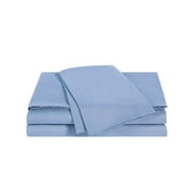 Sunham Wellbeing Oxywash Solid 300 Thread Count Sheet Set, California King, light blue