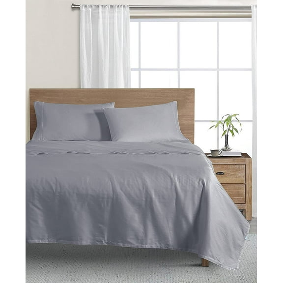 Sunham Wellbeing Oxywash Solid 300 Thread Count Sheet Set, Full;Full