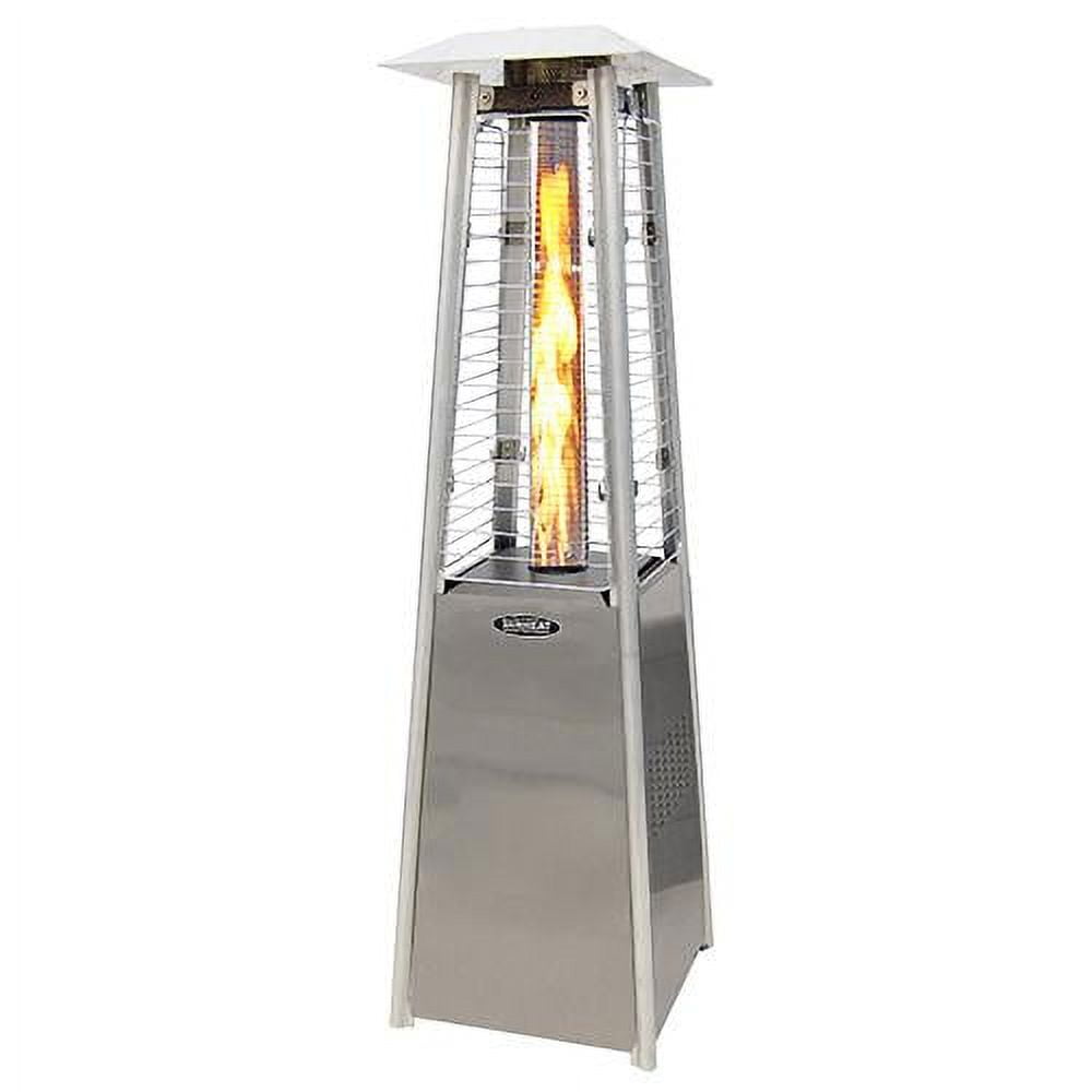 Stainless Steel Propane Tabletop Patio Heater with Decorative Flame
