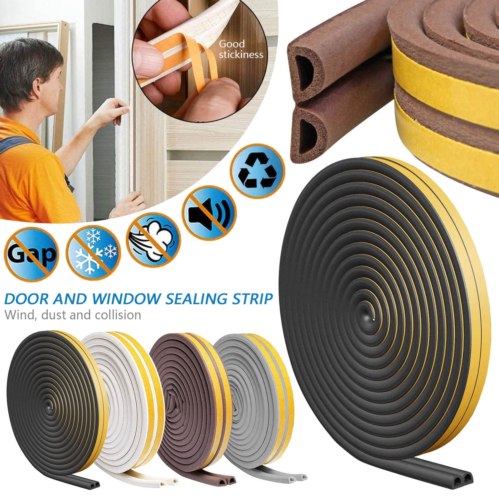 Sunhillsgrace Soundproofing Weatherstrip Gap Blocker Adhesive for Door