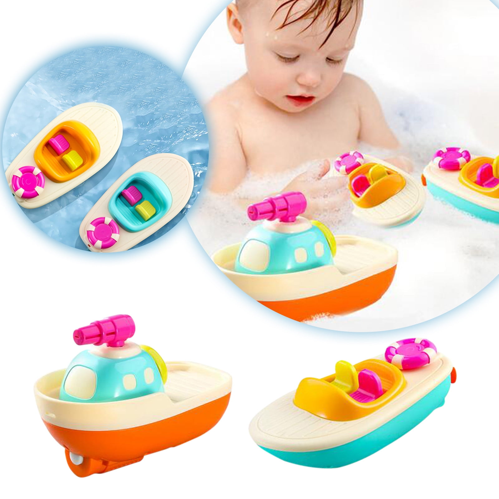 Bath Toys Floating Boat Train with Silicone Bath Toys, 9pcs Mold Free No Mold Baby Bath Toys for Kids Ages 1-3, Bathtub Bath Toys for Toddlers 1-3
