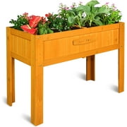 SuniBoxi Raised Garden Bed 46''Lx22''Wx33''H – Elevated Cuboid Wooden Planter Box Outdoor with Legs for Vegetables Flowers Herbs