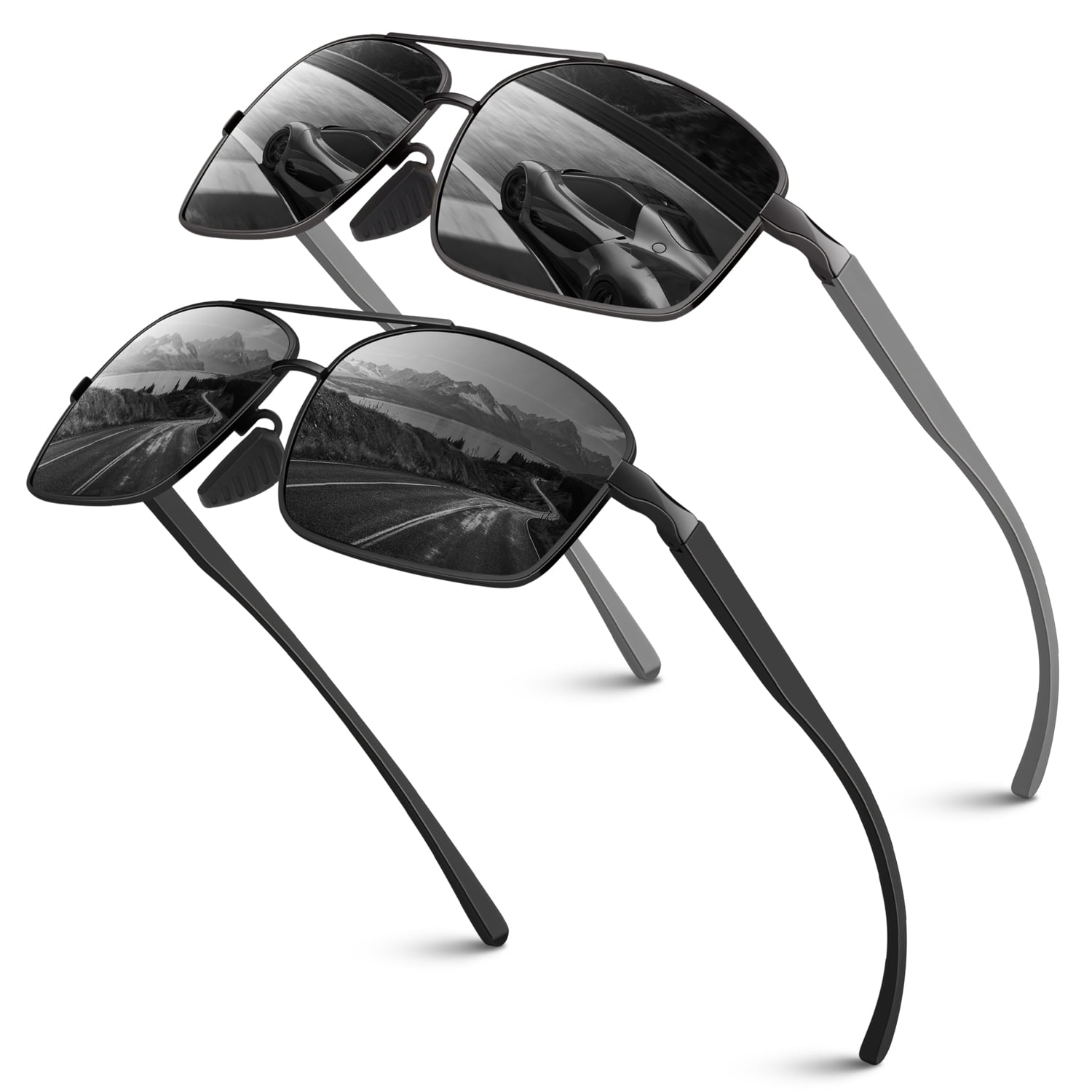 Sunier Classic Polarized Sunglasses for Men, AlMg Frame Men Shades,100 UV4002 Pairs