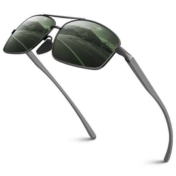 Sunier Classic Polarized Sunglasses for Men, Al-Mg Frame Men Shades,100% UV400