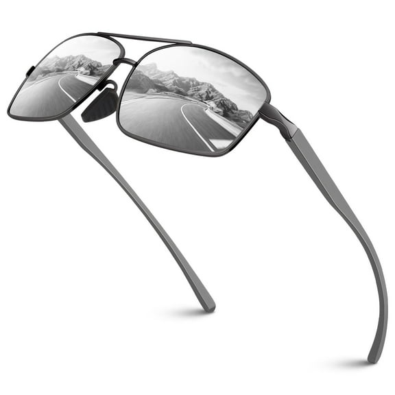 Sunier Classic Polarized Sunglasses for Men, Al-Mg Frame Men Shades,100% UV400