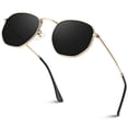 thumbnail image 1 of Sunier Polarized Hexagon Fashion Sunglasses Women Men Ultralight Square Polygon Gold Metal Shades, 1 of 8