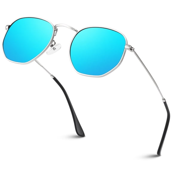 Sunier Polarized Fashion Trendy Sunglasses Women Men Ultralight Hexagon Metal Shades