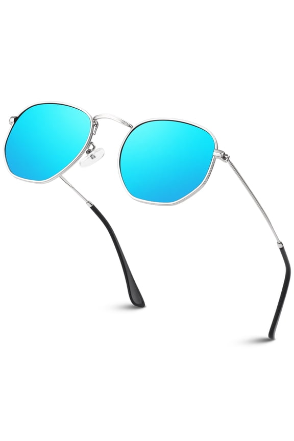 Polarized Fashion Trendy Sunglasses Women Men Ultralight Hexagon Metal Shades