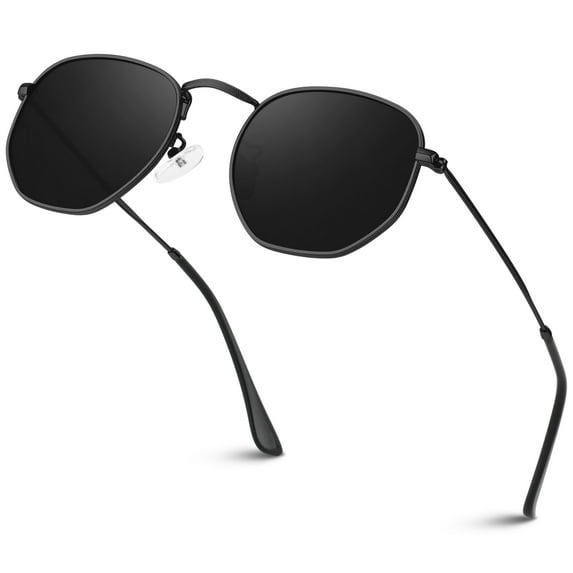 Sunier Polarized Fashion Trendy Sunglasses Women Men Ultralight Hexagon Metal Shades