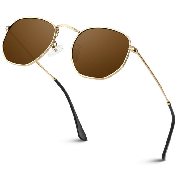 Sunier Polarized Fashion Trendy Sunglasses Women Men Ultralight Hexagon Metal Shades