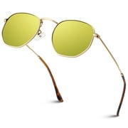 Polarized Fashion Trendy Sunglasses Women Men Ultralight Hexagon Metal Shades