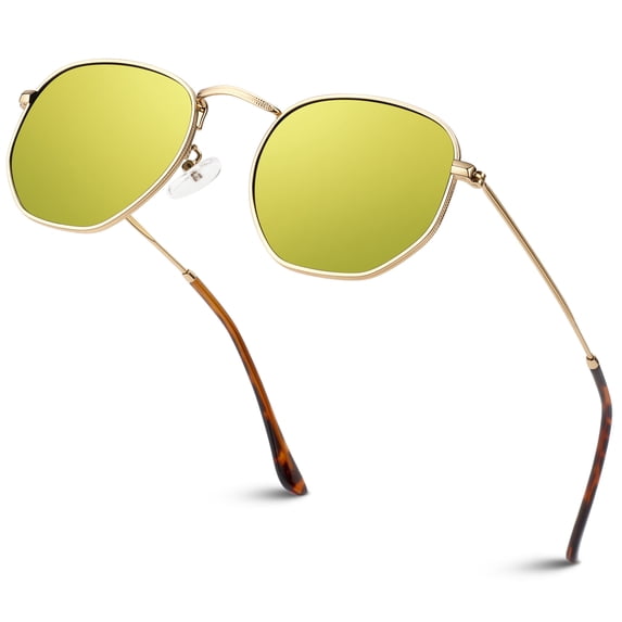 Sunier Polarized Fashion Trendy Sunglasses Women Men Ultralight Hexagon Metal Shades