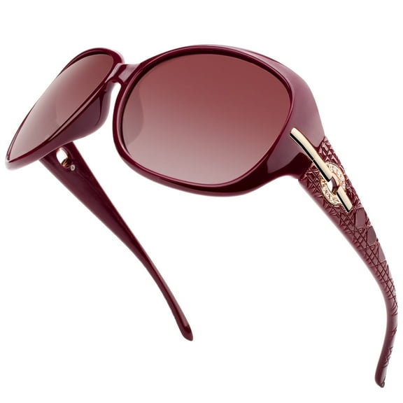 Sunier Retro Fashion Design and UV Protection Women's Sunglasses, Burgundy Frame/Gradient Burgundy