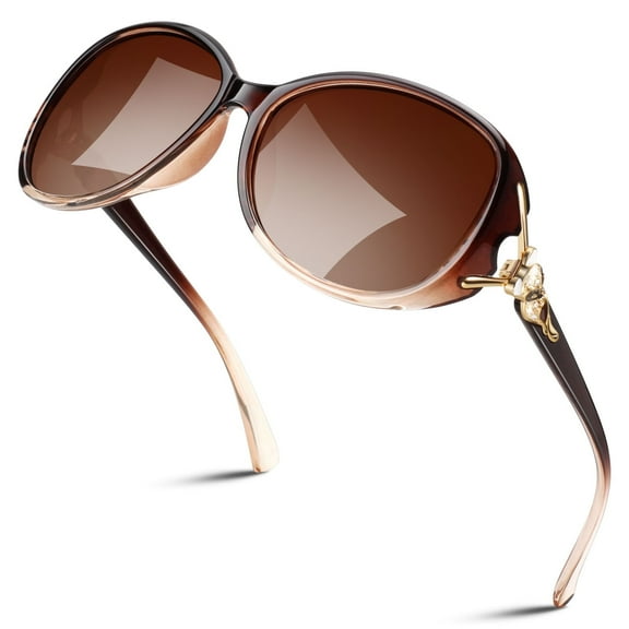 Sunier Retro Oversized Butterfly Polarized Gradient Brown Women Sunglasses Elegant Ladies Shades