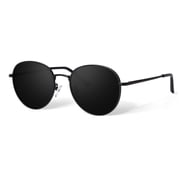 Sunier Round Polarized Trendy Sunglasses for Women Metal Frame Retro Shades