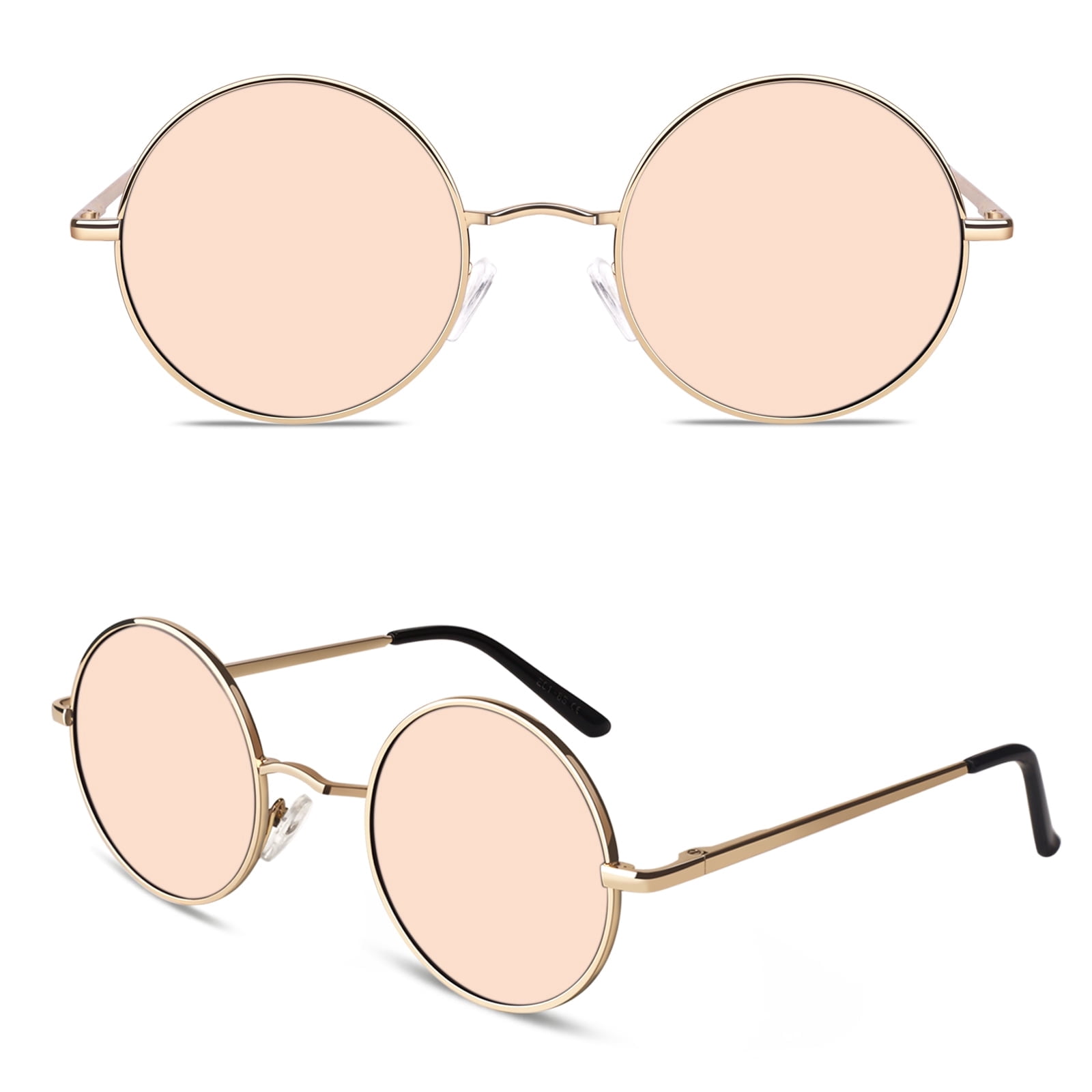 Sunier Round Sunglasses Retro 70s Polarized Hippie Lennon 