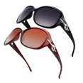 thumbnail image 1 of Sunier Women's Oversized Butterfly Crystal-Decorated Polarized Sunglasses for Women-2 Pack, 1 of 11