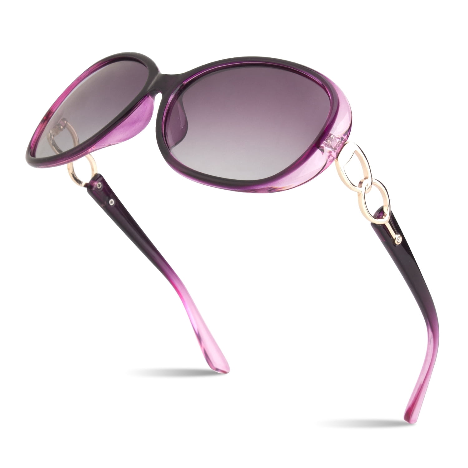 Polarized Oversized Butterfly Sunglasses UV400 Protection for Driving Golf Adult Oversized Butterfly Sunglasses. White Frame With Brown  main image 2