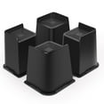 thumbnail image 1 of Sunifier 6" Heavy Duty Furniture Risers, L Shape Design, Supports 7000 lbs, 4 Pack, Black, 1 of 6
