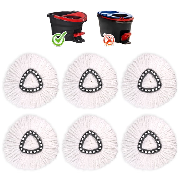 Sunifier 6 Pack Mop Replacement Heads Spin Mop with Ocedar Triangle Swivel Mops, Microfiber Spin Mop Refills, Easy Cleaning Mop Head Replacement Refill(6pack)