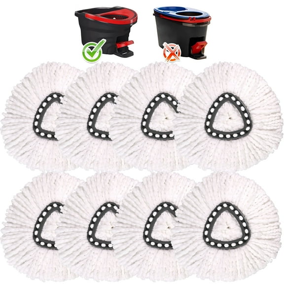Sunifier 8 Pack Mop Replacement Heads Spin Mop, Microfiber Spin Mop Refills, Easy Cleaning Mop Head Replacement Refill