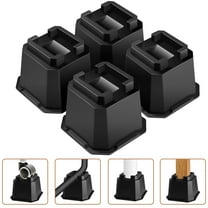 Sunifier Adjustable 6" Heavy-Duty Bed Risers with Anti-Slip Rubber Base, Black, 4 Pack