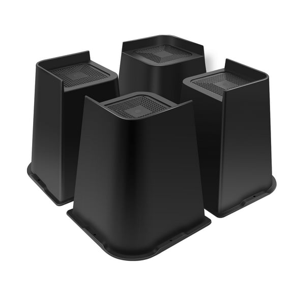 Sunifier Adjustable Furniture Risers, Polypropylene Black, 8 inch, 4 Pack