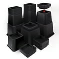 thumbnail image 1 of Sunifier Heavy Duty Bed Risers 1-10 inch Adjustable  Furniture Risers for Bed Frame Legs, Bed Lifts Risers for Table, Couch,Desk,  Sofa Dorm Bed Risers(Black, 1-10 inch), 1 of 9