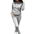 thumbnail image 1 of Sunisery 2Pcs Women's Jogger Casual Tracksuit Hoodie Sweatshirt + Pants Sets Sportswear, 1 of 6