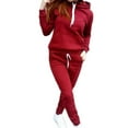 thumbnail image 1 of Sunisery 2Pcs Women's Jogger Casual Tracksuit Hoodie Sweatshirt + Pants Sets Sportswear, 1 of 6