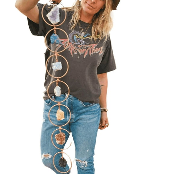 Sunisery 7 Chakra Raw Crystal Gemstone Wall Decor Natural Stones Hanging Ornament for Home Decoration Healing Chakra Wall Hanger Gemstones for Yoga Spiritual Meditation