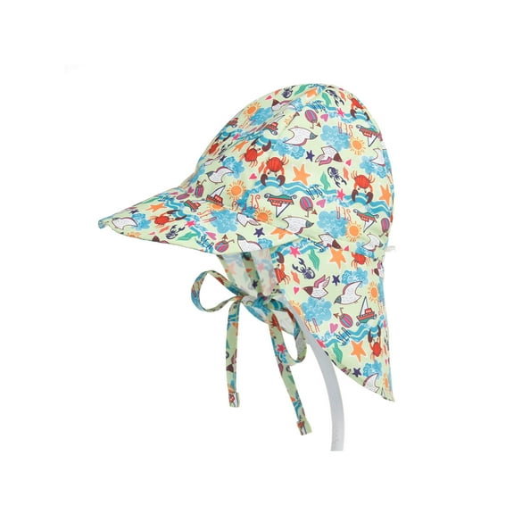 Sunisery Baby Boys Girls Sun Hat Breathable Adjustable Summer UPF 50+ Sun Protection Beach Wide Brim Flap Hat