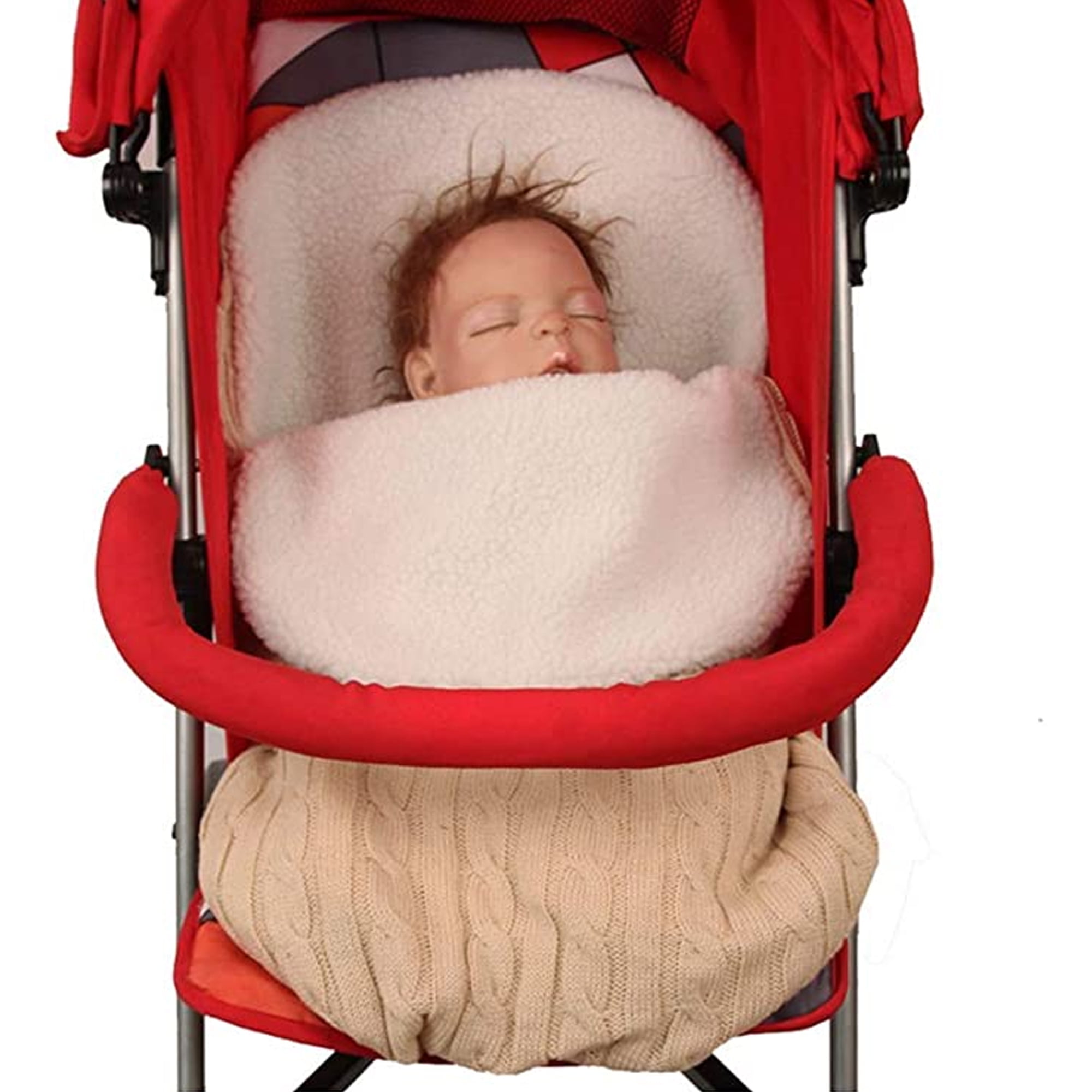 Sunisery Baby Hooded Swaddle Knit Swaddling Blanket Warm Pram Sleeping