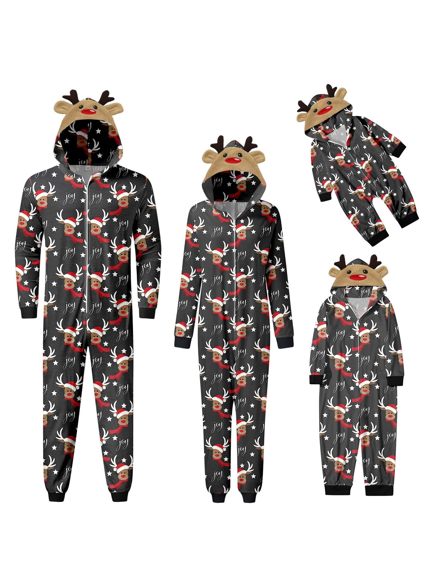 Yihaojia Family Matching Christmas Pajamas – Long Sleeve PJ Set, Black, Holiday Sleepwear For All - View #6