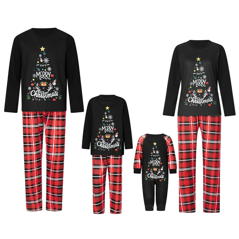 Sunisery Christmas Family Matching Pajamas PJs Set Dad Mum Kids