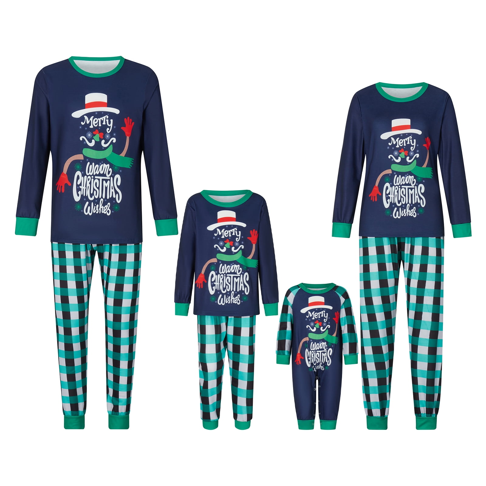 Sunisery Christmas Family Matching Plaid Flannel Pajamas - Walmart.com